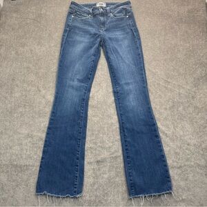 Paige Jeans Manhattan Bootcut Mid Rise Blue Raw Hem Stretch Casual Women’s 26